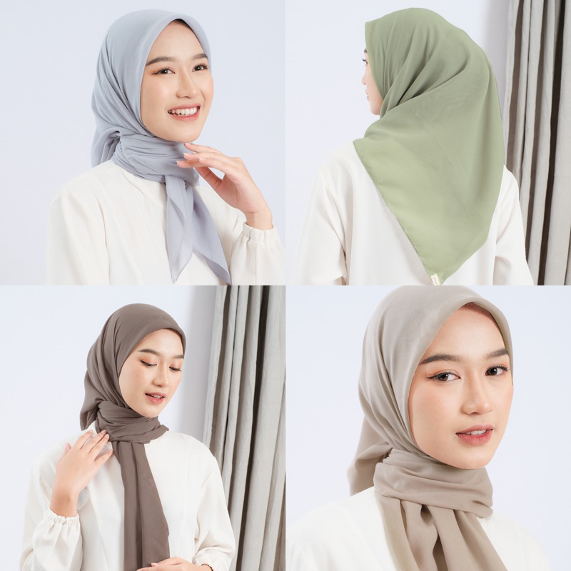 HIJAB POLYCOTTON PREMIUM / BELLA SQUARE JAHIT TEPI / PLAIN SQUARE