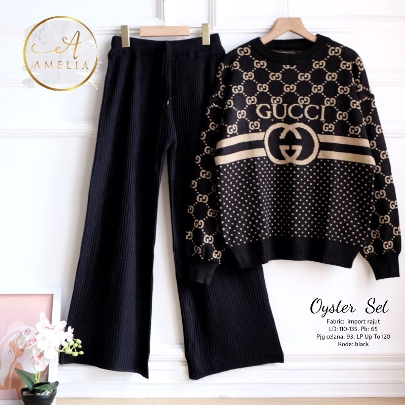 SETELAN RAJUT OYSTER SET BY AMELIA RAJUT IMPORT LD 110-135