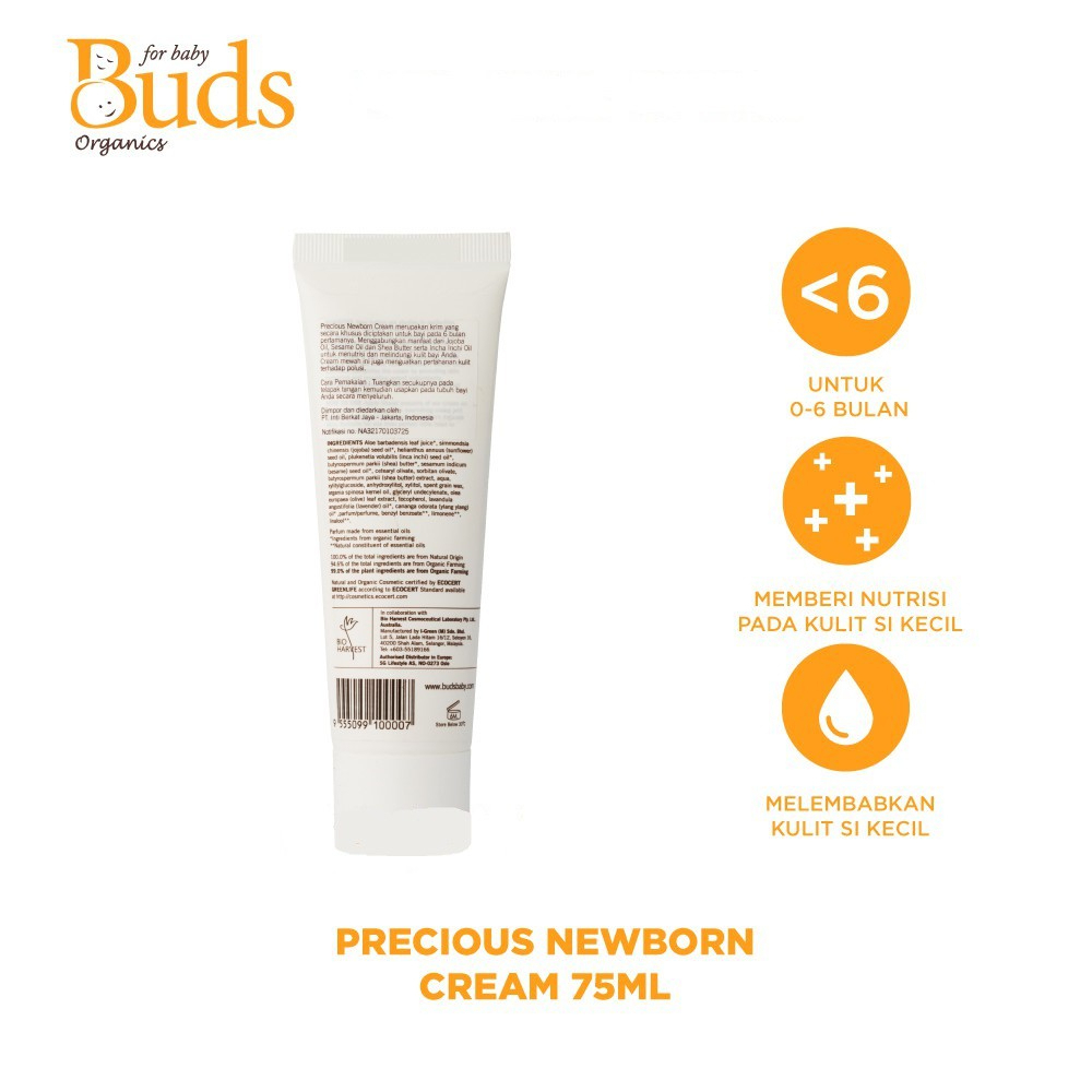 Buds Cherished Organics Precious Newborn Cream 75ml / krim perawatan bayi