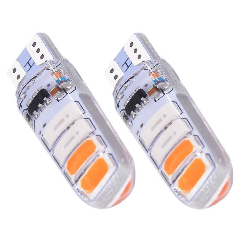 Lampu Senja T10 Lampu Kota T10 Led T10 8 SMD 2 Warna Kedip 2 Pcs R327