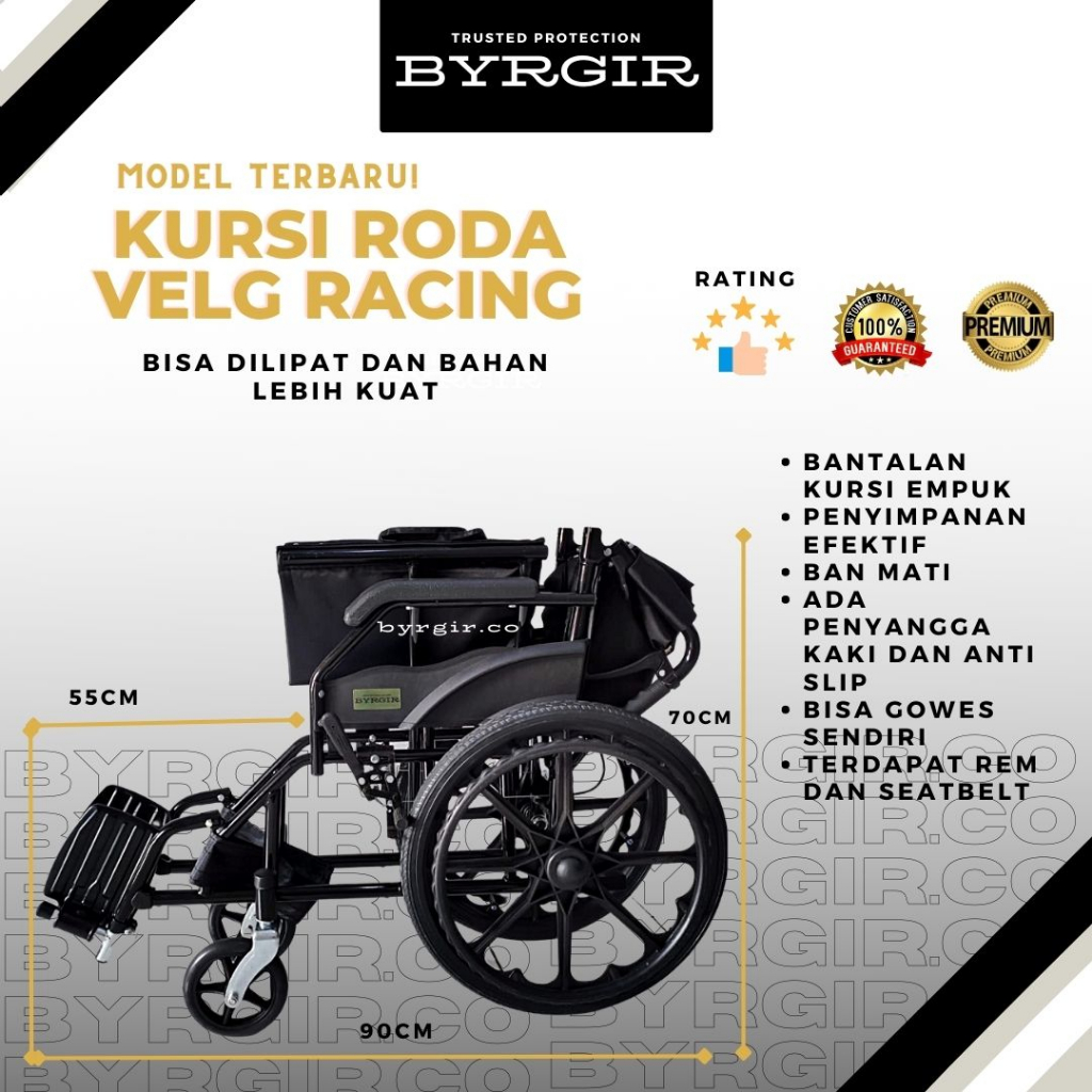 TERBARU Kursi Roda Lipat Travel Travelling Wheelchair