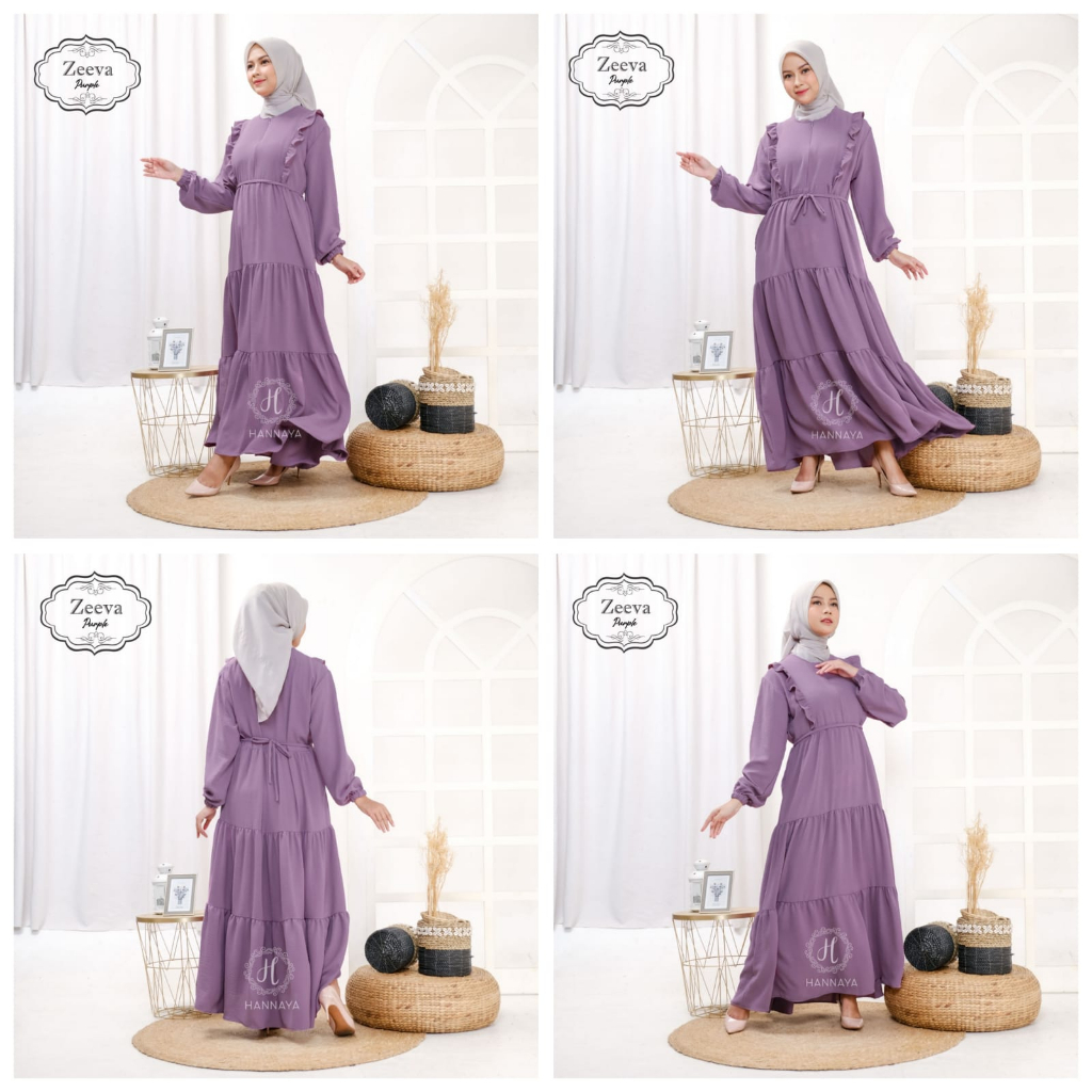 ZEEVA DRESS  BY HANNAYA|MIDI DRESS|LONG DRESS|ABAYA|GAMIS AIR FLOW|GAMIS CRINKLE