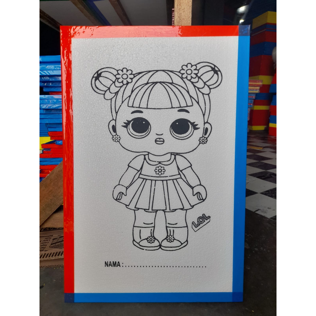 Mewarnai Sterofoam lukis anak ukuran 33x50 / mewarnai sterofome  / gabus lukis / lukis sterofome /styrofoam lukis / edukasi / melukis / perlengkpan mewarnai