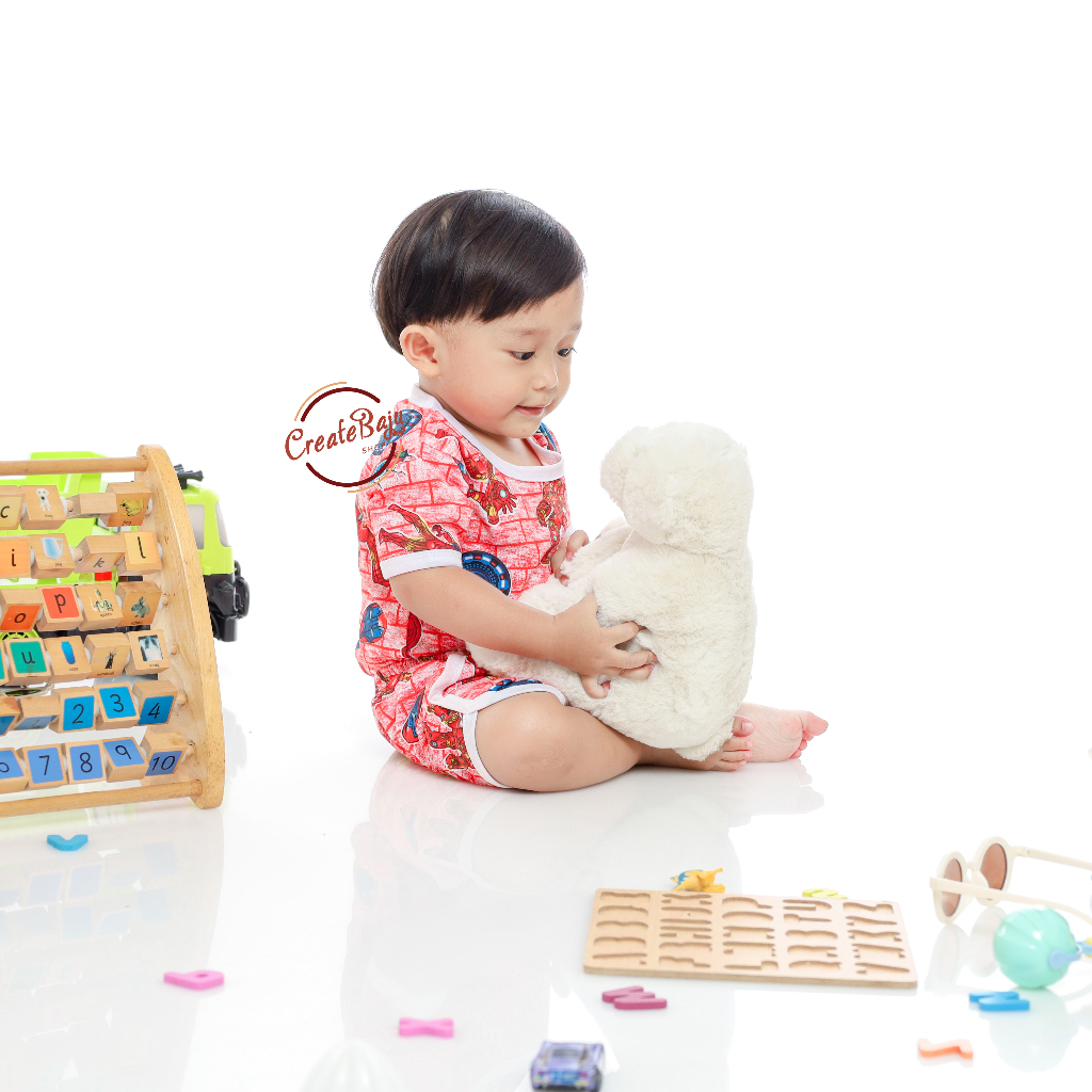 SETELAN ANAK MOTIF IRONMAN KOTAK SETELAN ANAK POLOS UNISEX LENGAN PENDEK