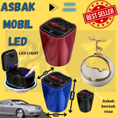 Asbak Mobil LED Tempat Puntung Rokok/Asbak Rokok Portable Serbaguna