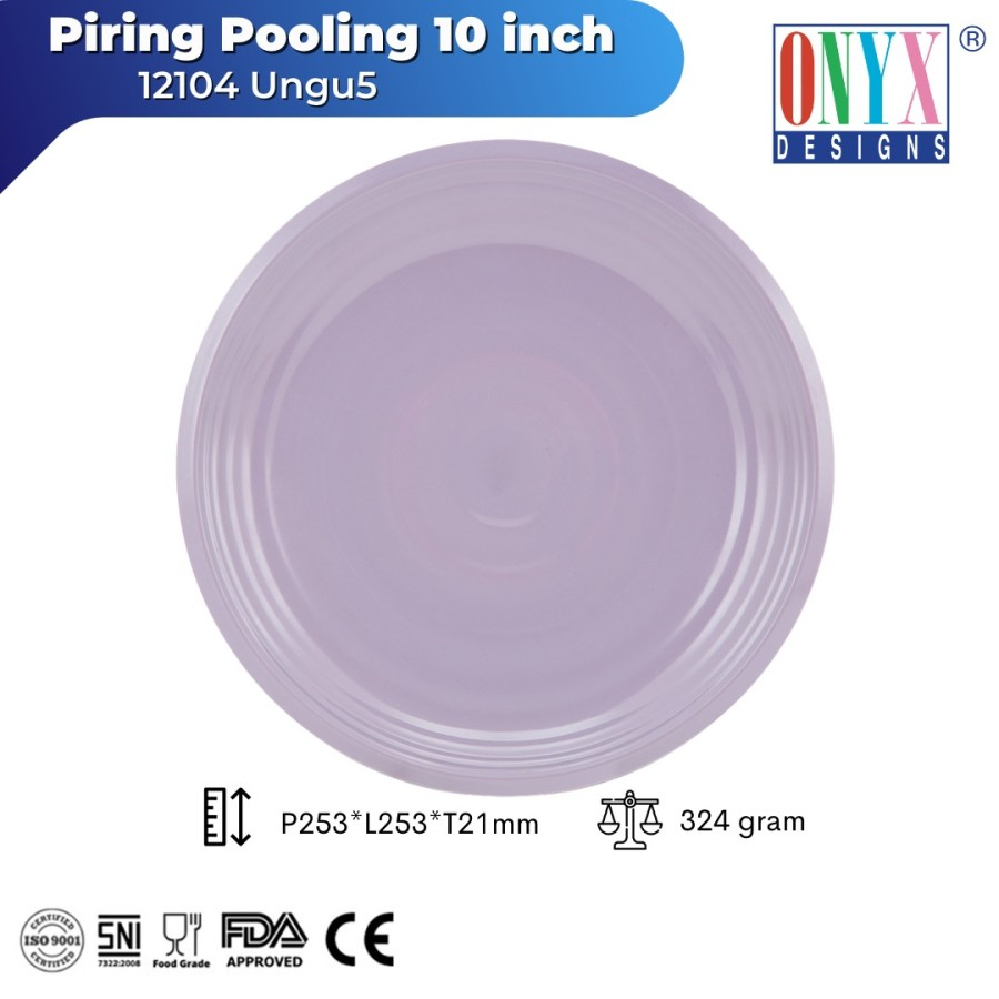 Onyx Piring Bulat Pooling 10 inch Melamin isi 6 / Plate 12104