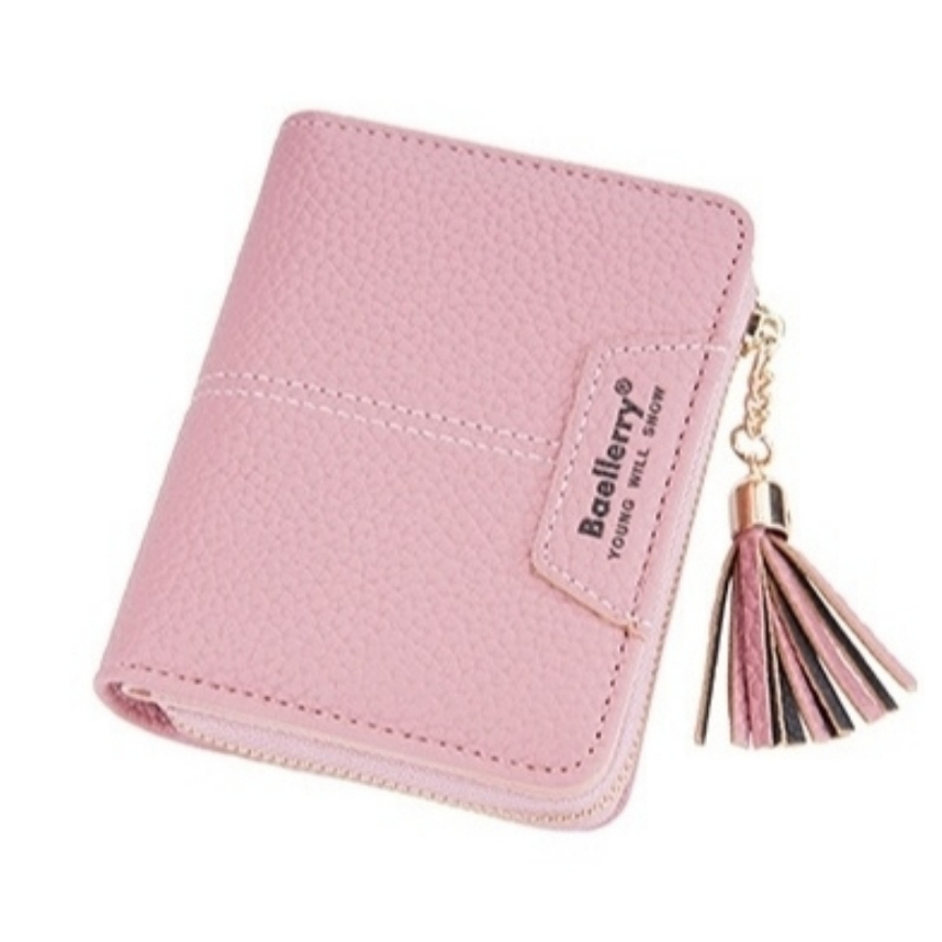 DOMPET LIPAT WANITA IMPORT RESLETING KOIN PENDEK SLOT KARTU CEWEK KOREA BAELLERRY ORIGINAL MINI KULIT PREMIUM KECIL SIMPLE BRANDED PINK LUCU KAIDA WA718P3 KEKINIAN BATAM MURAH REMAJA