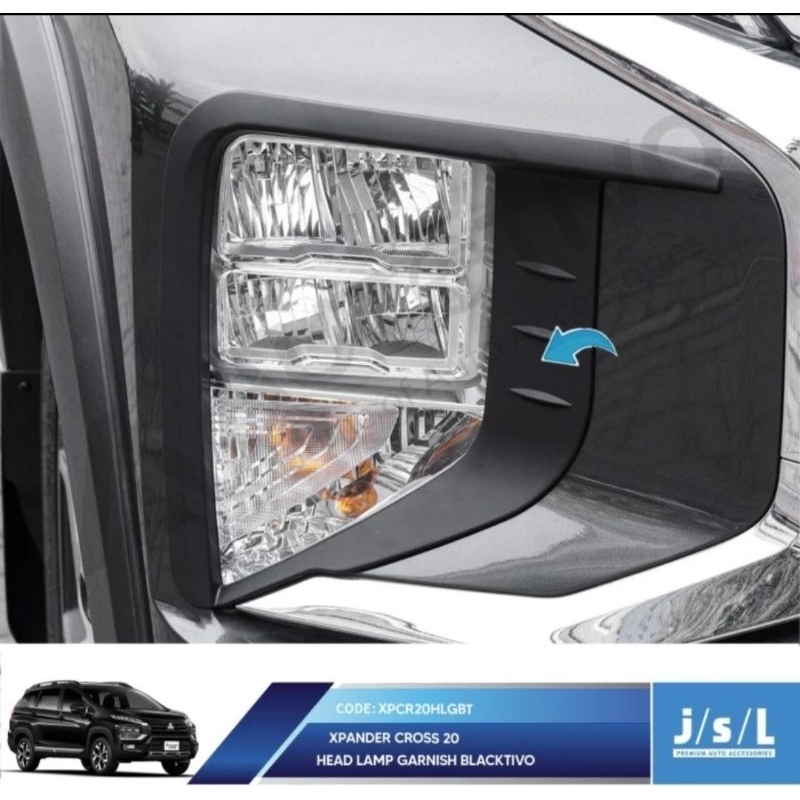 Garnish Lampu Depan Xpander Cross 2020 Blacktivo Head Lamp Garnish