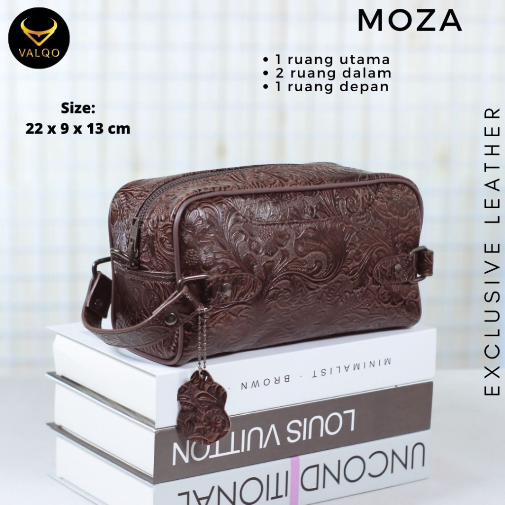 [VALQO] MOZA Batik Handbag Kulit Sapi Pouch Kulit Clutch Kulit Tas Tangan Kulit Pria Wanita