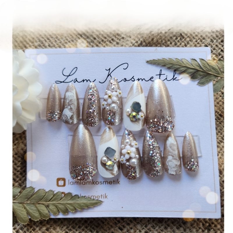 KUKU PREMIUM/ KUKU PALSU / KUKU WEDDING / NAIL ART / KUKU MURAH/ kuku set isi12