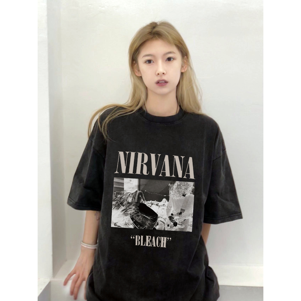 XIAOZHAINV Korean Style Band Rock Pattern Washed Printing Kaos Wanita A0854/Atasan Wanita Terbaru