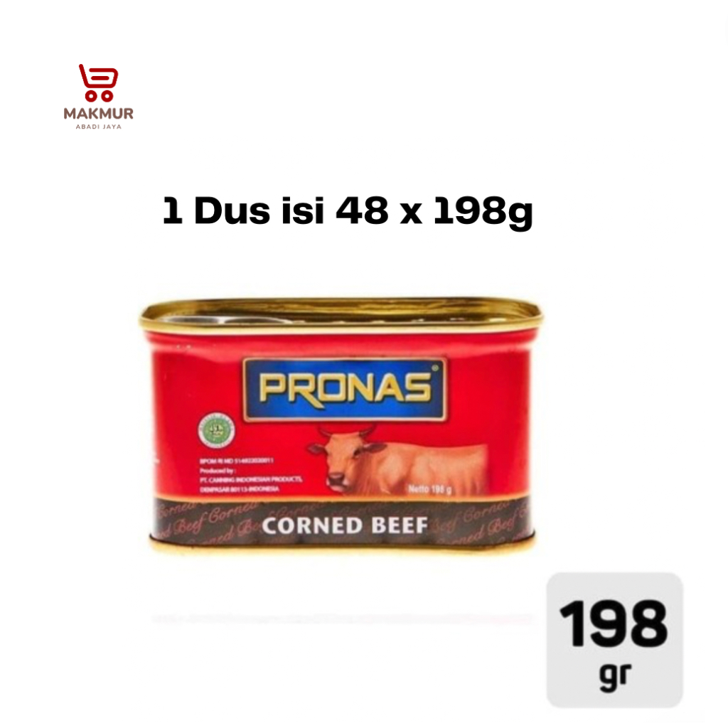 

Pronas Kornet daging sapi 198 gram dus isi 48 / Pronas 198g dus