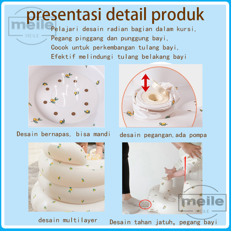 Sofa Tiup Tempat Duduk Bayi Infant Seat Kursi ada Pompa Tempat Duduk Baby bisa belajar Makan dan mandi kursi beruang besar pola Sofa Kursi Portabel Pvc Bahan