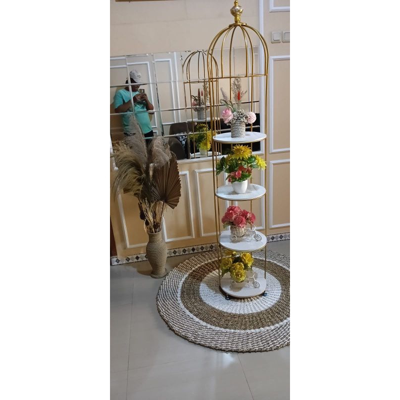 RAK MODEL SANGKAR 4 SUSUN / RAK SERBAGUNA/ RAK MEJA / RAK HIAS / RAK SANGKAR