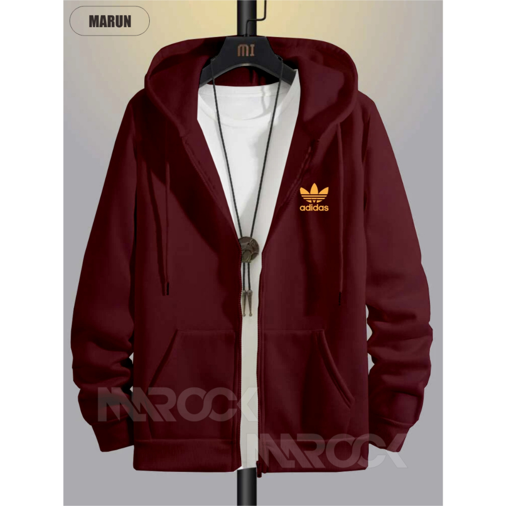 Sweater Hoodie Distro Adidaas - Jaket Distro Pria Zipper