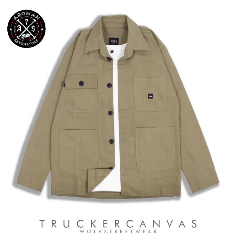 Jaket trucker pria distro original wolv bandung
