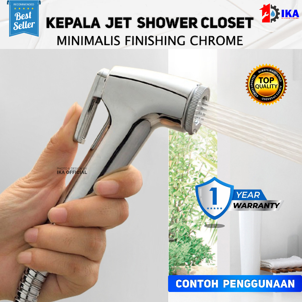 Shower Cebok Bidet Spray Shower Toilet Jet Shower / Kepala Jet Shower Bidet Toilet Kloset ST EINER Semprotan Air Washer Kamar Mandi Head Putih Chrome