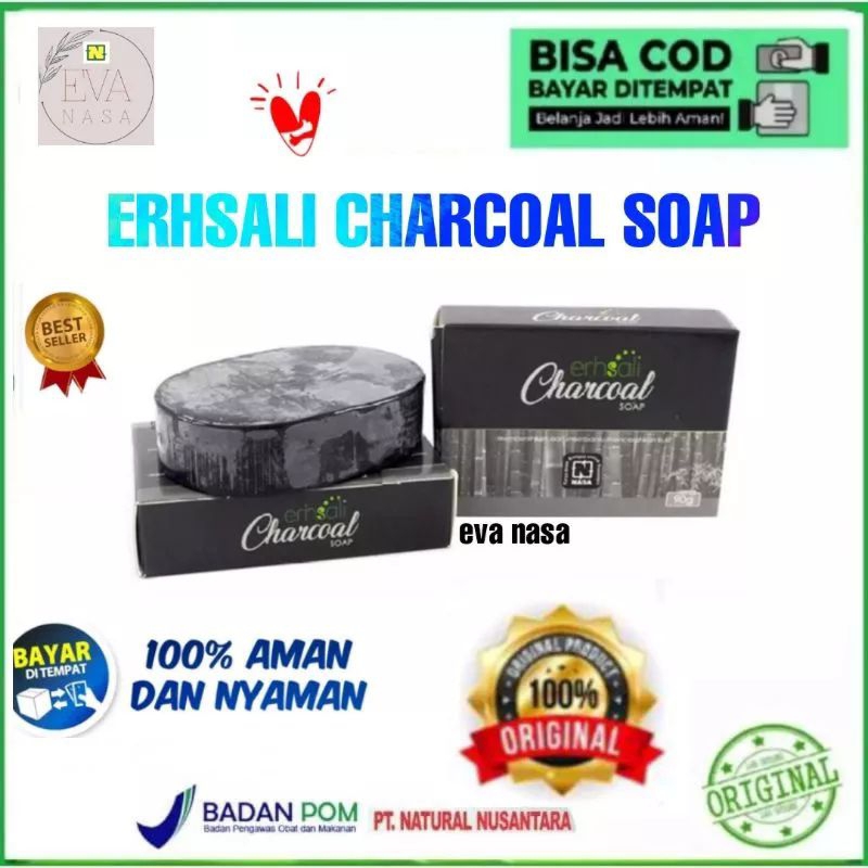 COD / ERHSALI CHARCOAL SOAP 90gr / erhsali nasa ori / sabun erhsali nasa ori / erhsali soap nasa/lar