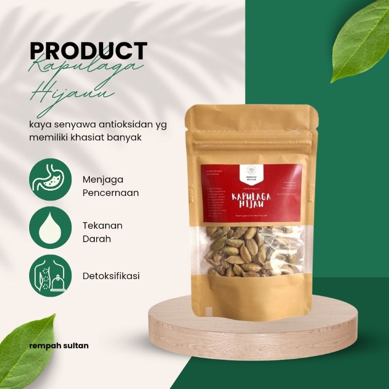 

50gr [TERMURAH] KAPULAGA HIJAU KAPULAGA INDIA KAPULAGA ARAB 100% Asli Rempah Herbal Organic