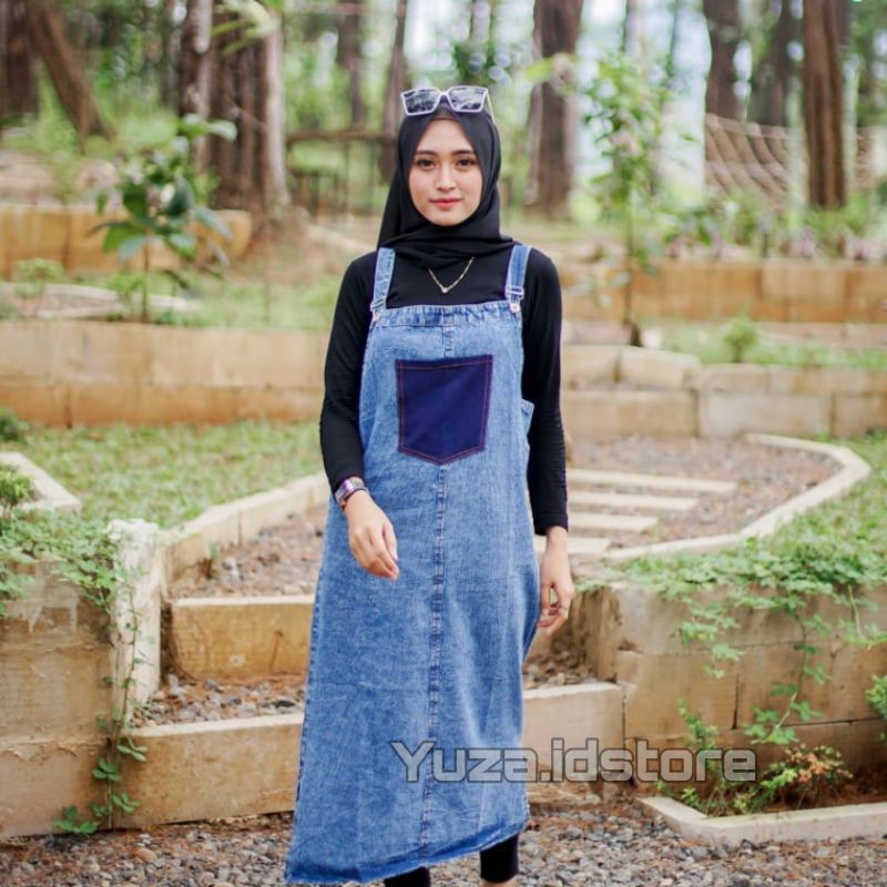 OVERALL JEANS WANITA - OVERALL JEANS PREMIUM ALL SIZE JUMBO