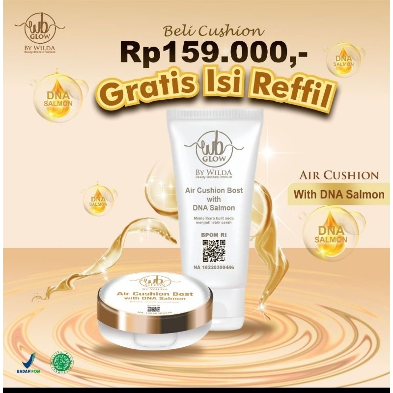 Air cushion boost  WB glow DNA salmon gratis 1 Refiil cushion