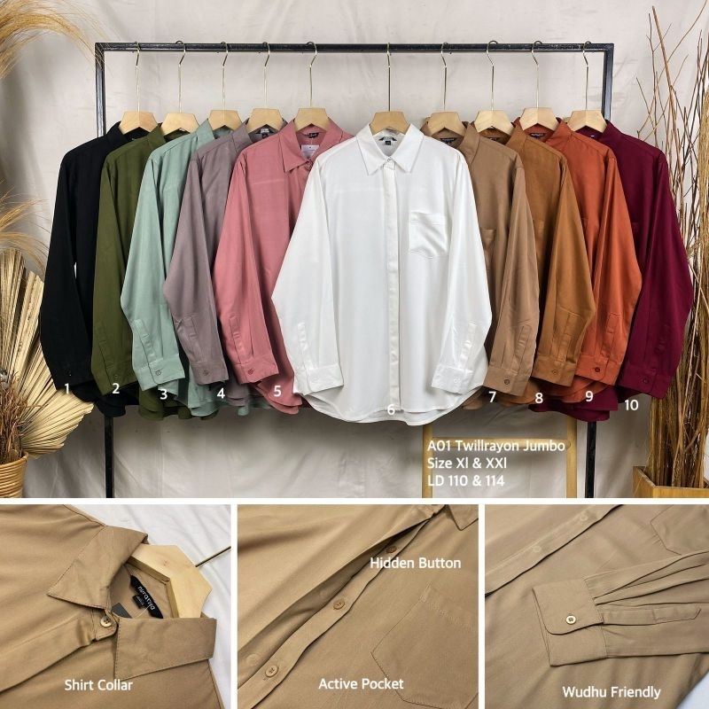 KEMEJA RAYON KEKINIAN NURAMA WANITA standar size - kemeja rayon nurama / kemeja  / kemeja kerja wani