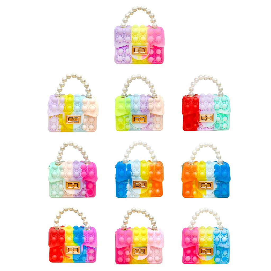 Tas Selempang Jelly Rainbow Mini Pop It