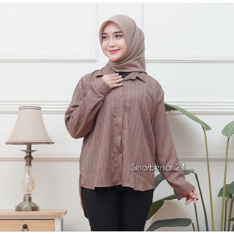 Mahira Top Shirt - Lady Crush Basic - Kemeja Wanita Oversize - Atasan Wanita