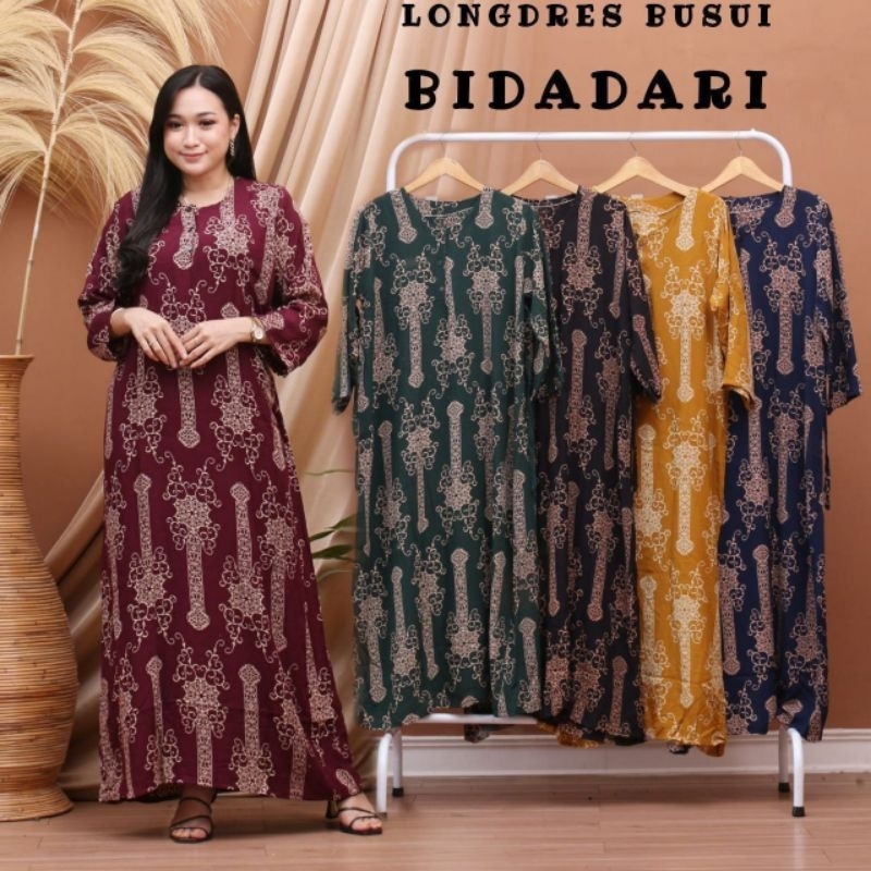 Daster Batik Lengan Panjang Motif Kekinian Longdress Busui Kancing Depan Asli Pekalongan