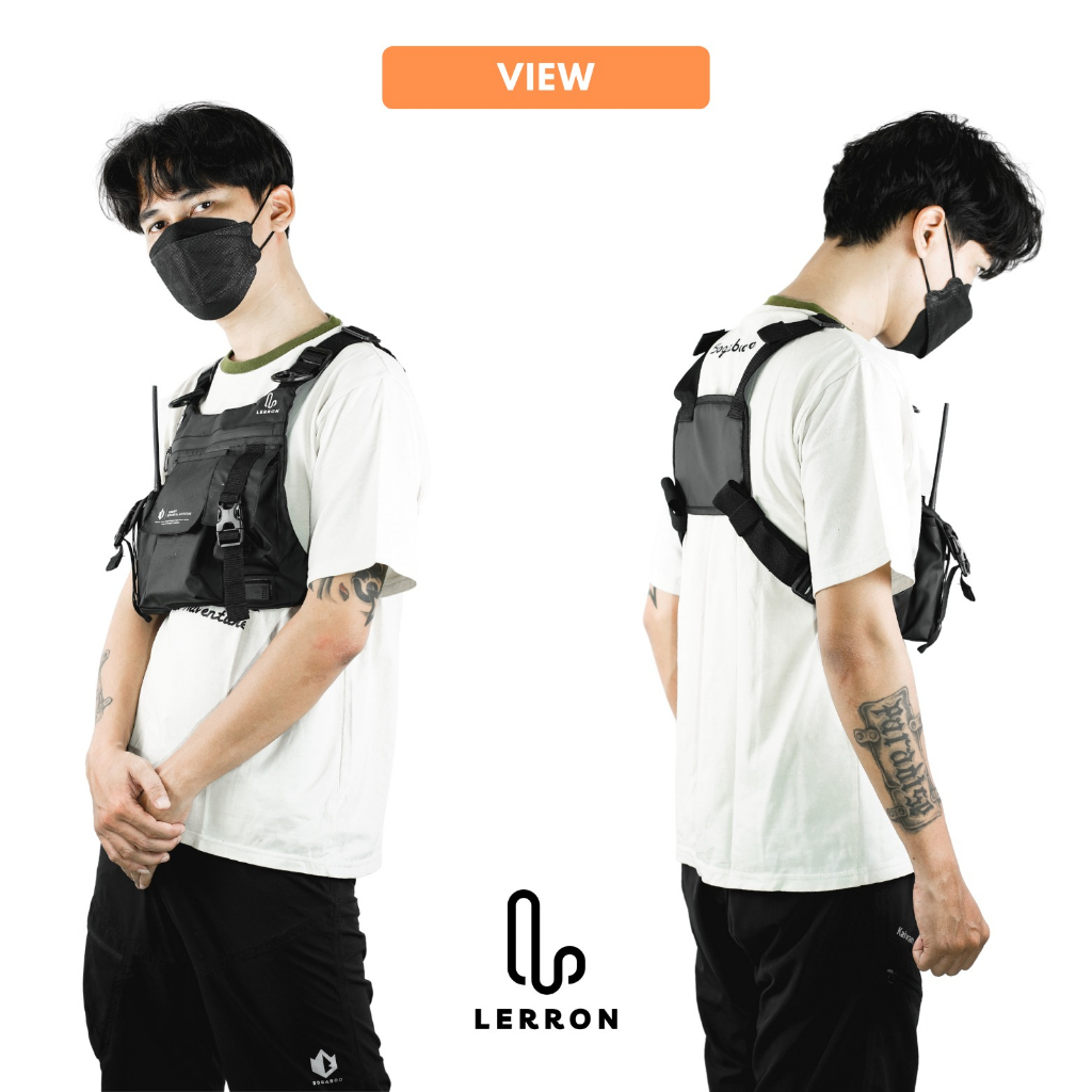 BOGABOO Chest Bag Seri LERRON Waterproof - Tas Dada Pria Anti Air - Cest Ring Bag - Tas Rompi WP