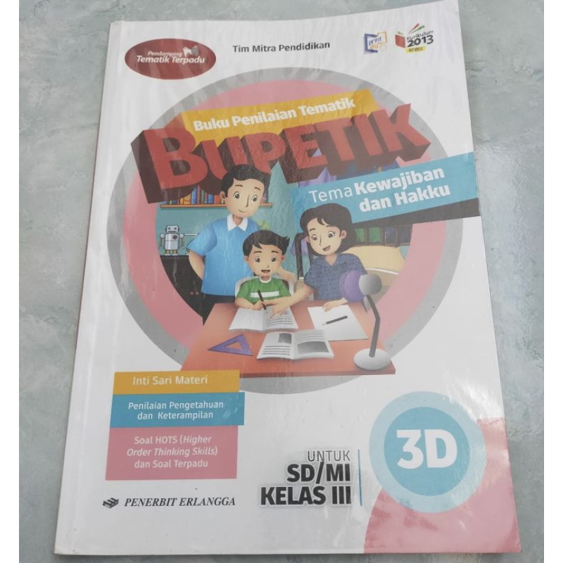 Buku Pelajaran Bupetik 3D Penerbit Erlangga Bekas