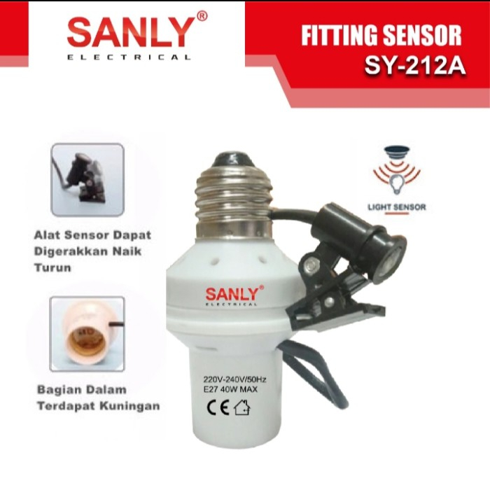 Fitting Lampu Sensor Gerak Otomatis Sunly 212A Tipe E27 Original