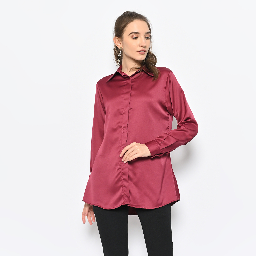 Cloy Top | Atasan Wanita | Kemeja Wanita | Kemeja Silk | Atasan Polos