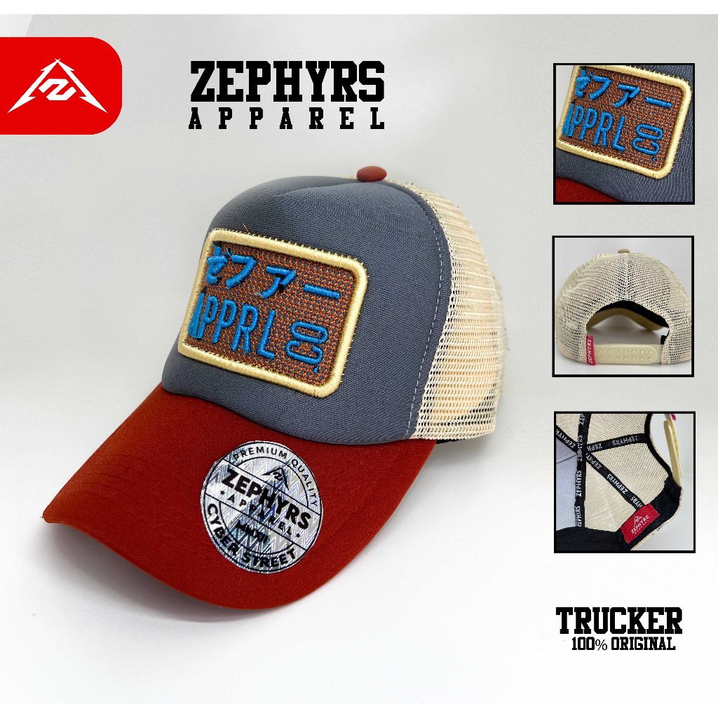 TOPI TRUCKER BORDIR ZEPHYRS KANJI JAPAN