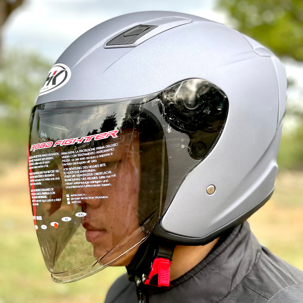 Helm Dewasa NHK R1 Elite Visor Smoke Solid Pria Wanita
