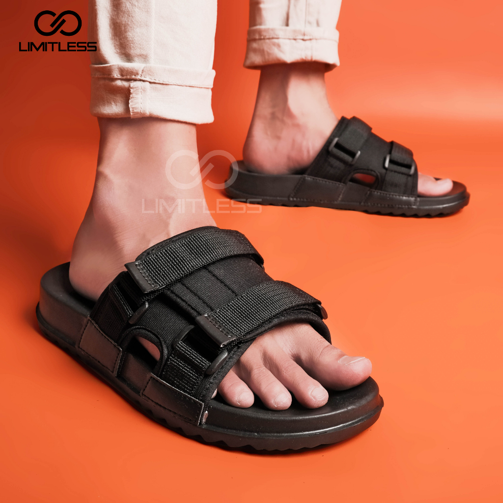 Sendal Slide Cowok Terbaru 2023 Casual Unisex Trendy Sandal Pria Slop Fashionable Dewasa Kekinian Premium