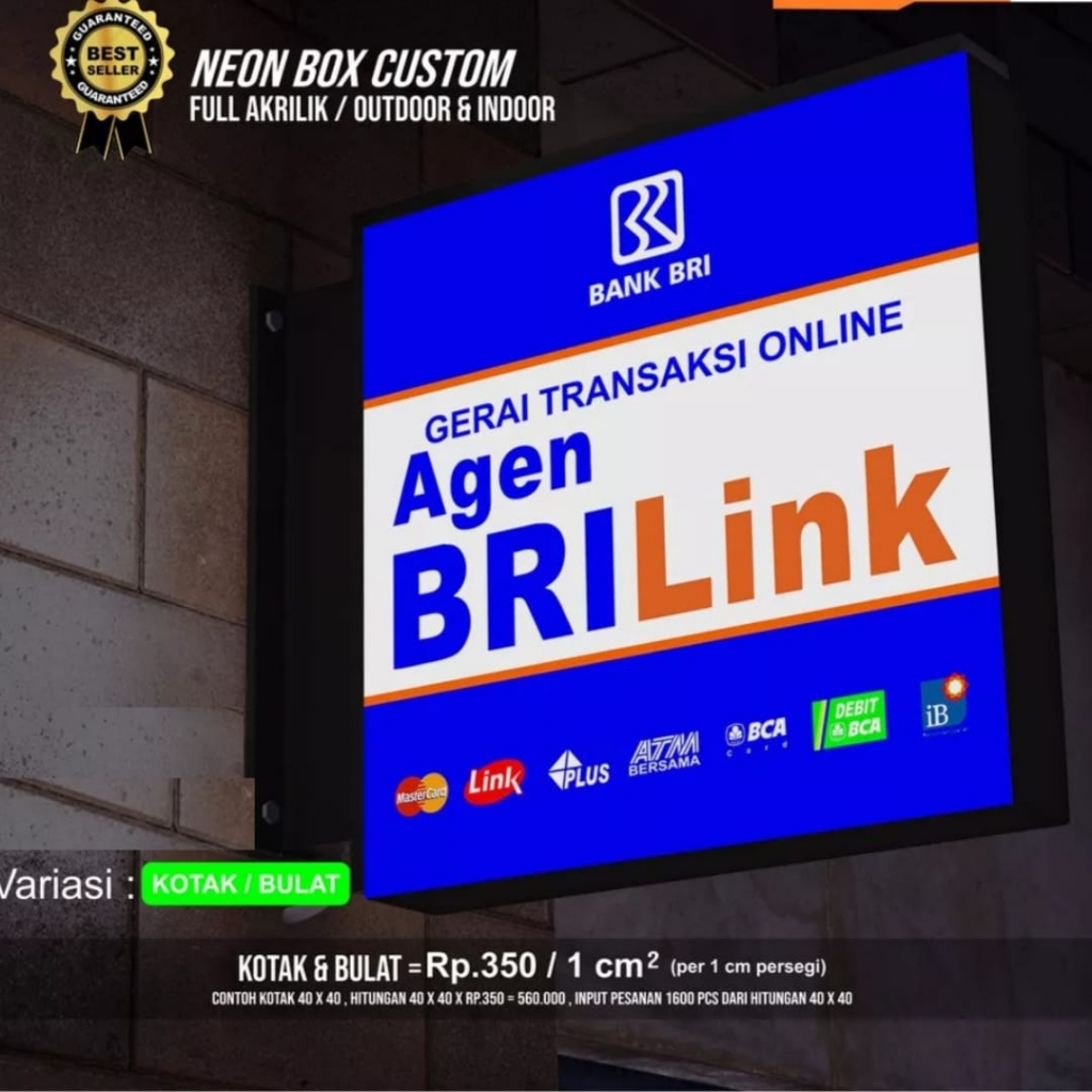 PROMO NEON BOX OUTDOOR Premium Custom 2 SISI | BULAT | KOTAK | OVAL | PERSEGI PANJANG