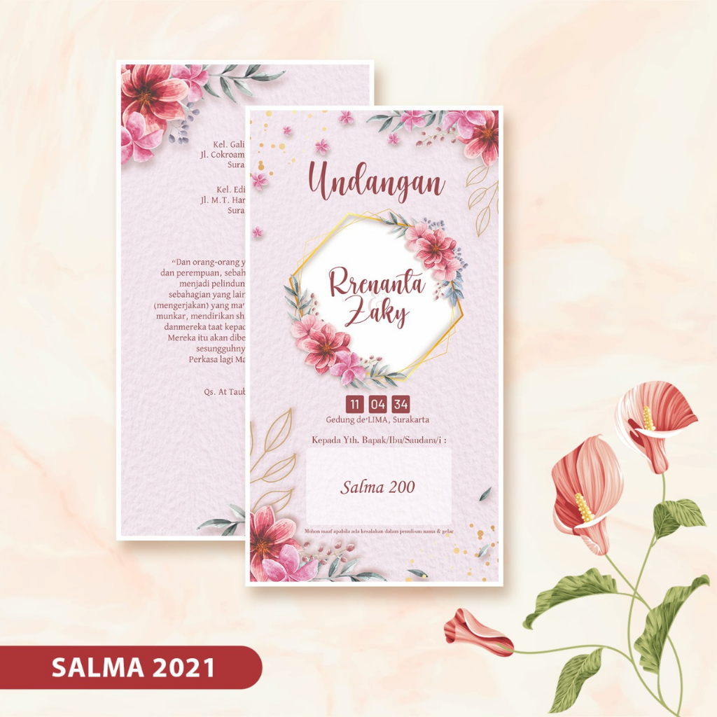 Blanko undangan pernikahan SALMA 200 Simpel Wedding Murah