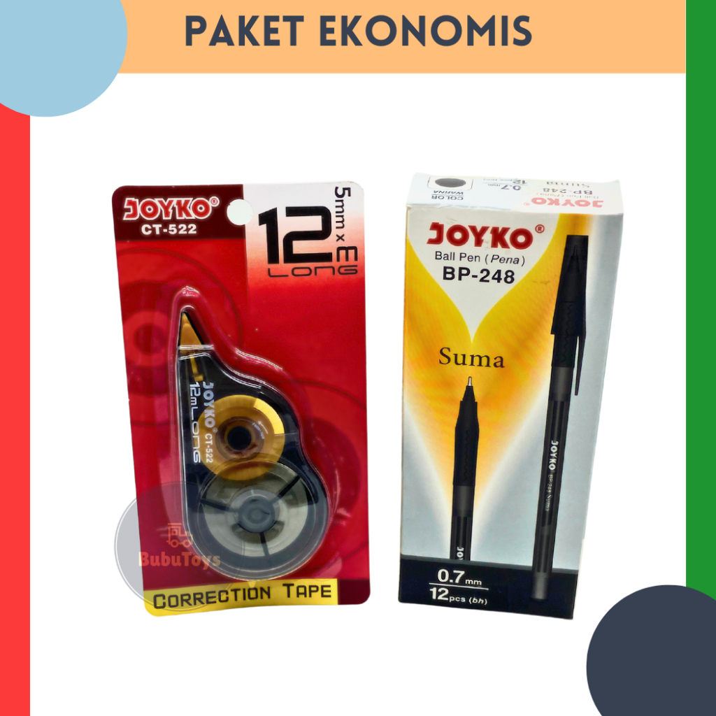 

Paket Ekonomis Alat Tulis Sekolah Pen Pulpen Tip-ex Joyko