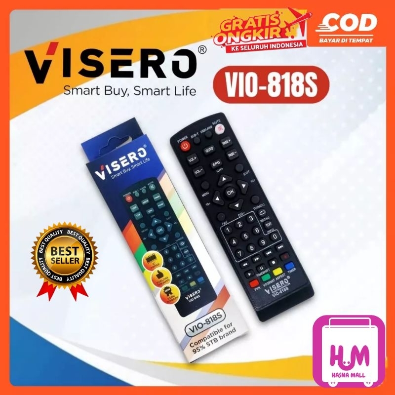 REMOTE MULTI SET TOP BOX Remot STB DVB T2 Terlengkap VISERO VIO-818S