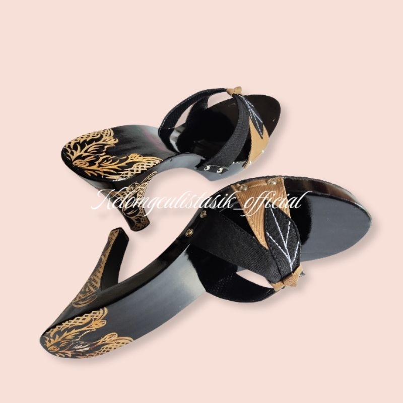 Heels ukir/hels pesta/ Heels hitam/ heels wanita 7cm