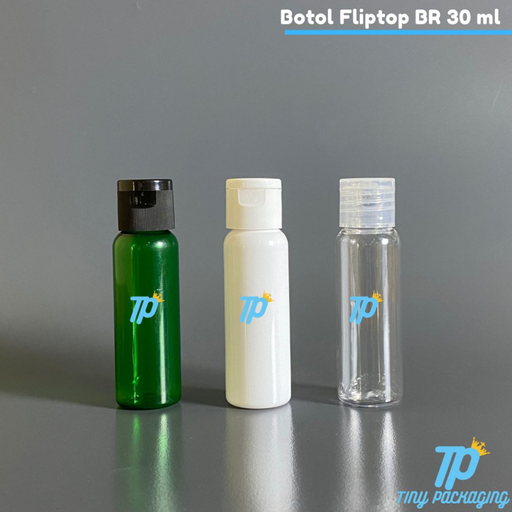 Botol Fliptop 30 ml | Botol PET 30 ml BR | Botol Plastik 30 ml Fliptop