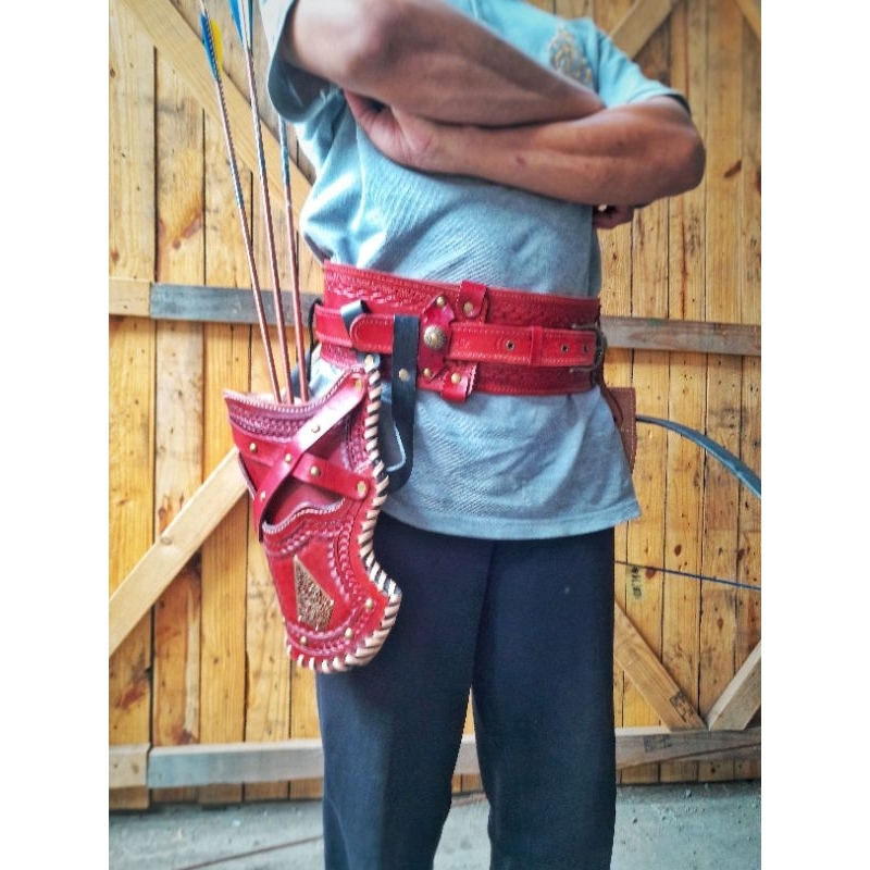 Quiver Kulit asli set/wadah arrow/tempat arrow/quiver arrow