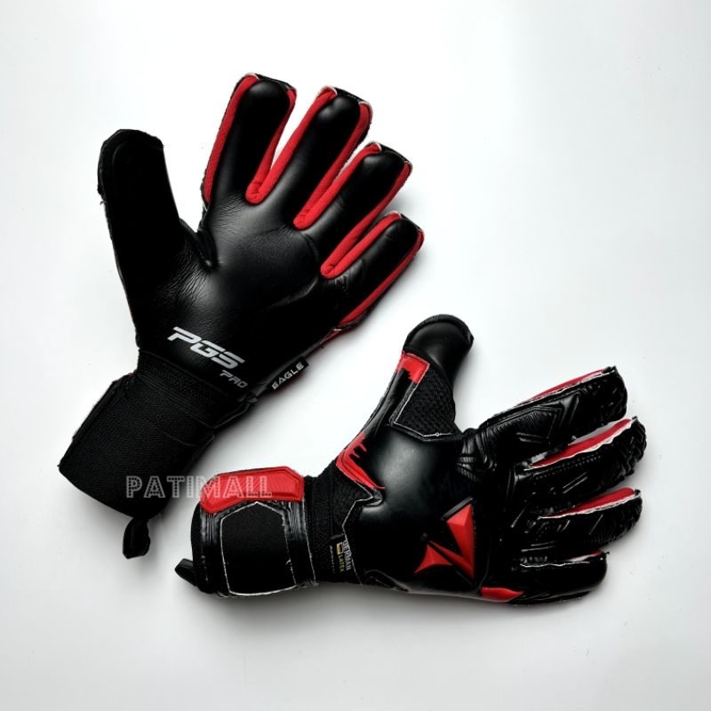 SARUNG TANGAN KIPER PGS PRO EAGLE RED WHITE TERBARU 2023 FREE SABLON ID NAMA