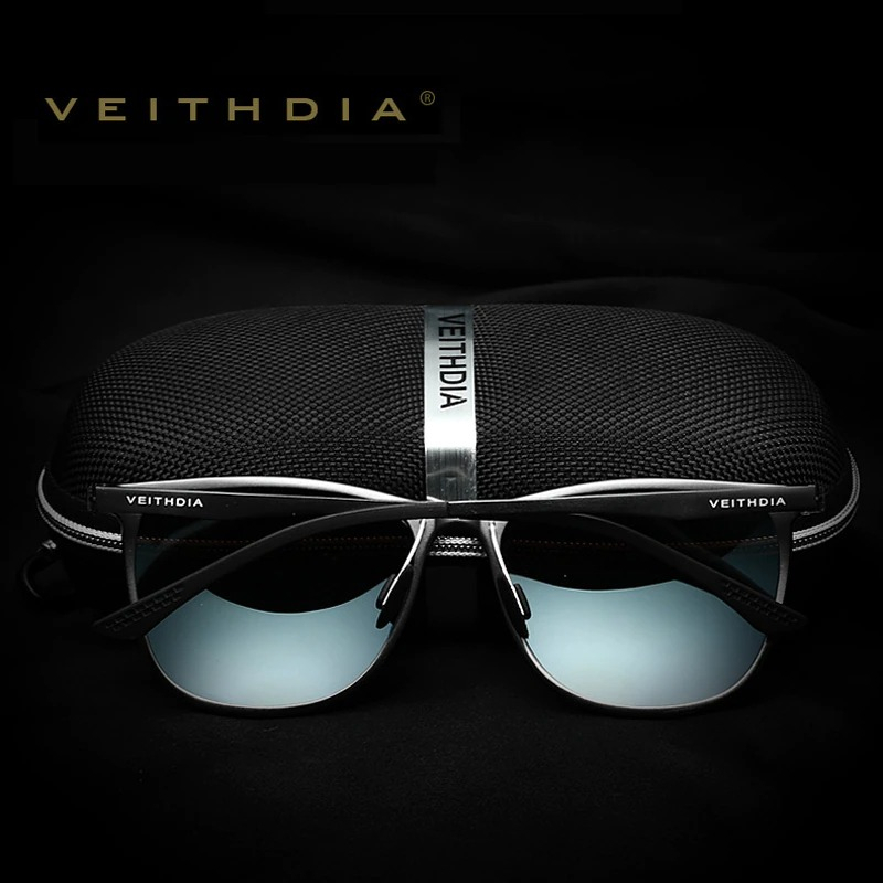 VEITHDIA Kacamata Retro UV Polarized Sunglasses - 6623 - Black