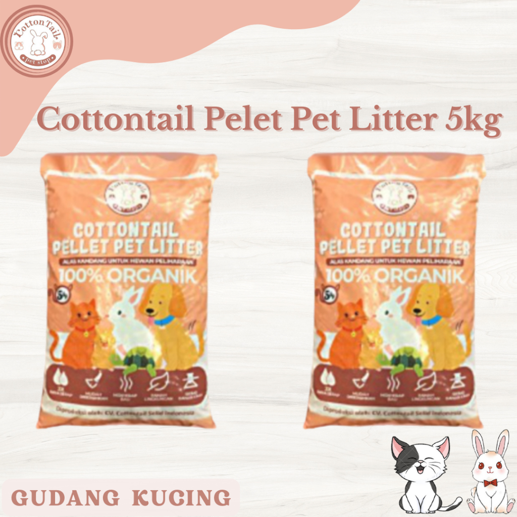 Cottontail Pellet Pet Litter - Wood Cottontail Pellet Pet Litter 5Kg