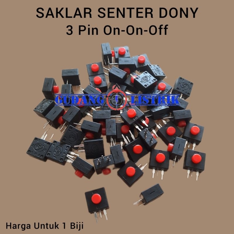 Saklar Senter Dony Switch Push On On Off 3 Pin