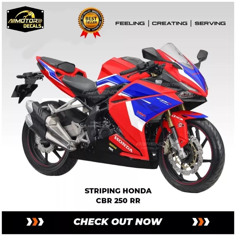Striping Honda Cbr 250 RR Edisi Hrc / Decal Stiker Motor Cbr250rr 2016 Motif Hrc Tri Color