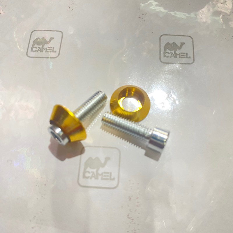 BAUT TAMENG KNALPOT UNIVERSAL CNC GOLD DI JUAL 1 SET ISI 2 BIJI