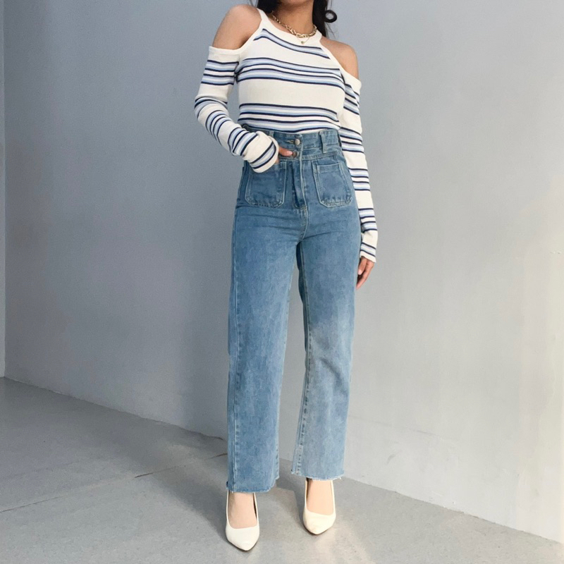 [LUXE.DLABEL] - Jeans 153 | Celana Panjang Highwaist Wanita Jeans Import Premium Quality Jeans Wanita Polos Ripped Jeans Highwaist Jeans Wanita Bangkok Skinny Jeans Highwaist Baggy Wideleg Jeans Kulot jeans Boyfriend Jeans Kargo Jeans Cargo jeans BKK